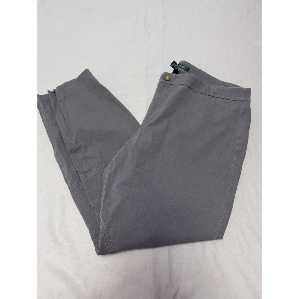 Lauren Ralph Lauren Women Equestrian Riding Pants Breeches SZ 16 Gray Ankle Zip